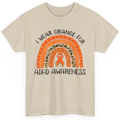 ADHD Awareness Month I Wear Orange For ADHD Rainbow Ribbon Classic Unisex T-Shirt