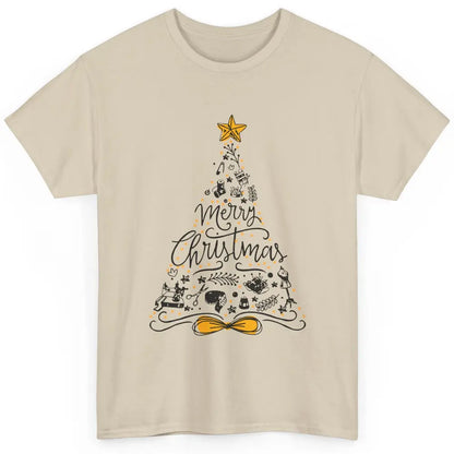 Funny Sewing Merry Christmas Tree Quilting Symbols Christmas Classic Unisex T-Shirt