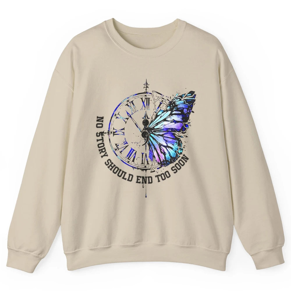 Suicide Prevention Butterfly No Story Should End Too Soon Unisex Crewneck Sweatshirt