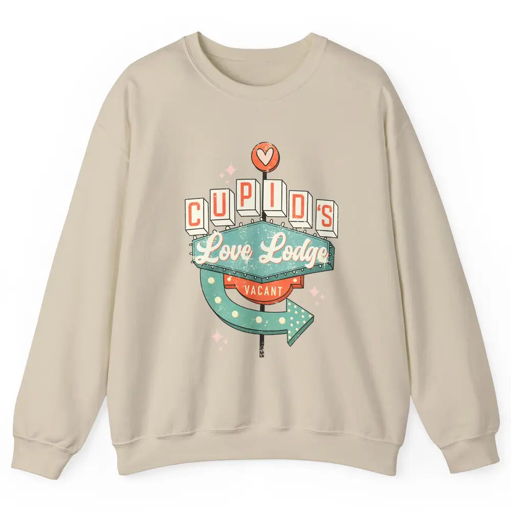 Retro Valentines Cupid's Love Lodges Funny Couples Valentine Unisex Crewneck Sweatshirt