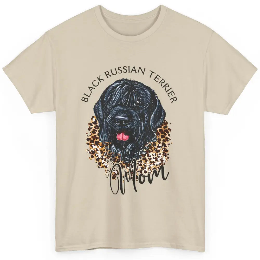 Black Russian Terrier Dog Mom Black Russian Terrier Leopard Classic Unisex T-Shirt