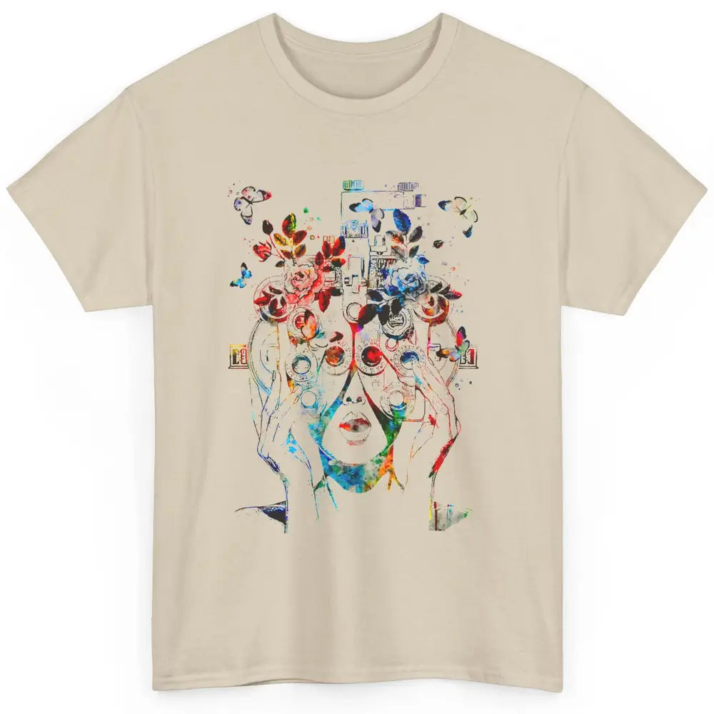 Floral Phoropter Optometrist Eye Anatomy Ophthalmology Tech Classic Unisex T-Shirt