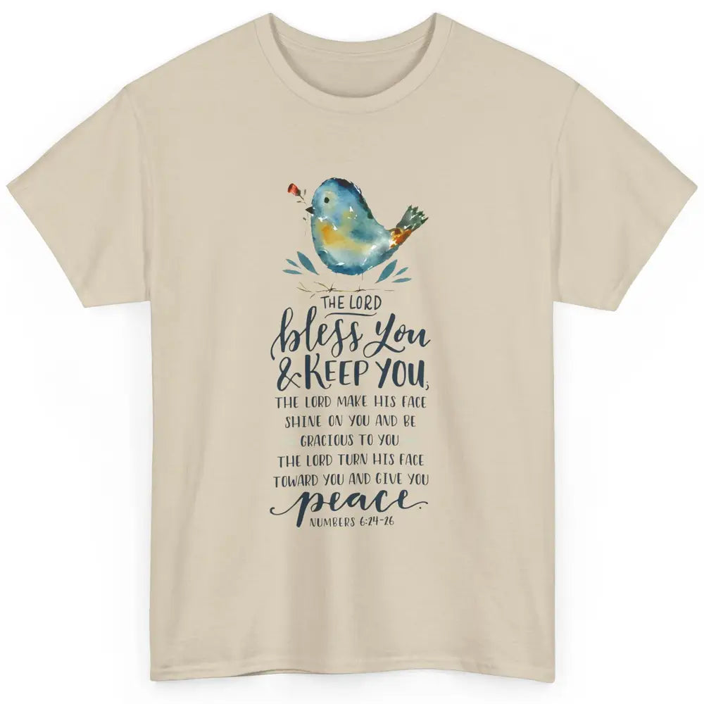 Floral Christian Lord Bless You Keep You Bible Inspirational Classic Unisex T-Shirt