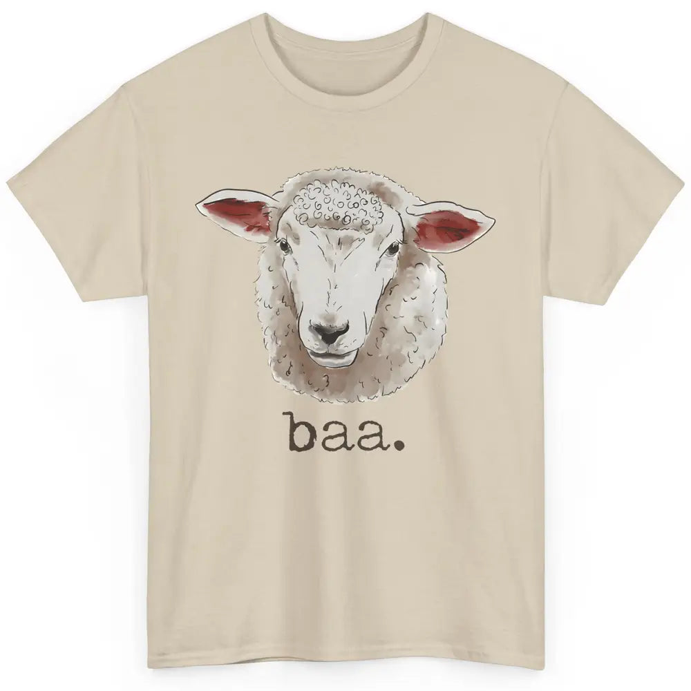 Cute Sheep Baa Baa Farm Animal Owner Sheep Lovers Farm Gift Classic Unisex T-Shirt