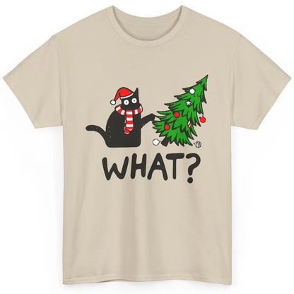 Funny Black Cat Christmas Light Santa What Christmas Costume Classic Unisex T-Shirt