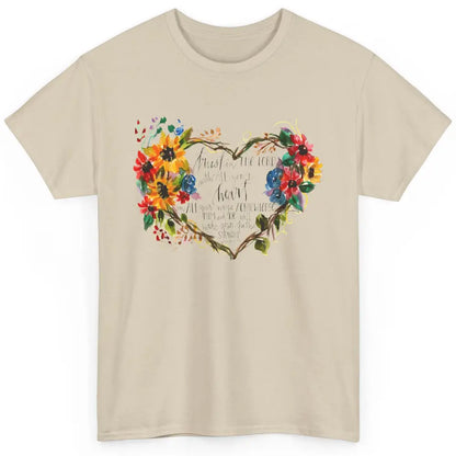 Floral Christian Trust In Lord With All Heart Bible Verse Classic Unisex T-Shirt