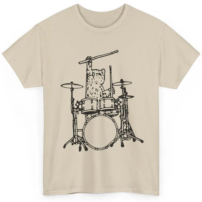 Funny Cat Drumming Drummers Percussionists Musician Gift Classic Unisex T-Shirt