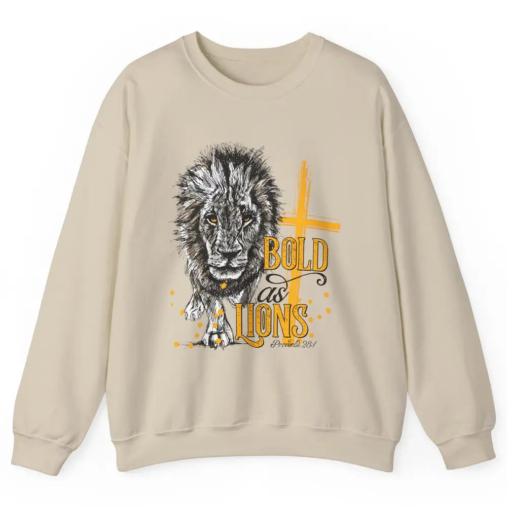 Bold As Lion Of Judah Bible Verse Christian Faith Religious Unisex Crewneck Sweatshirt