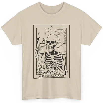 The Coffee Lover Skeleton Tarot Card Floral Goth Halloween Classic Unisex T-Shirt