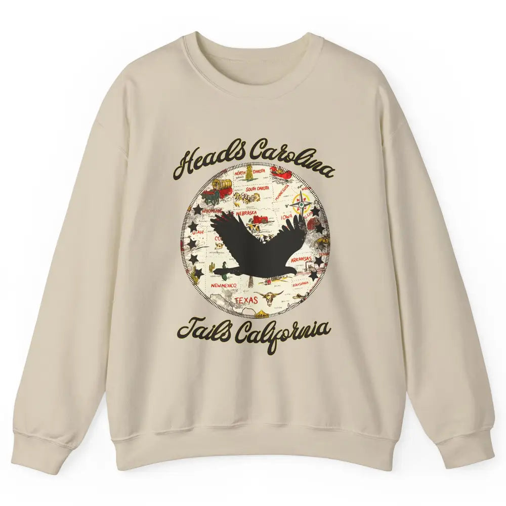 Vintage Heads Carolina Tail California Western Country Unisex Crewneck Sweatshirt