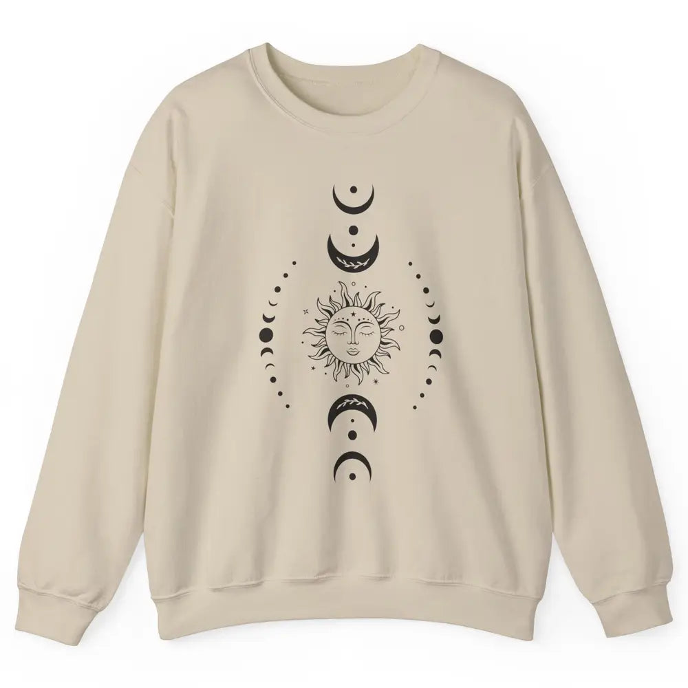 Boho Sun And Moon Hippie Girl Peace Lovers Halloween Costume Unisex Crewneck Sweatshirt