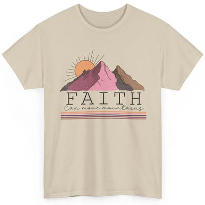 Faith Can Move Mountains Retro Christian Bible Verse Jesus Classic Unisex T-Shirt