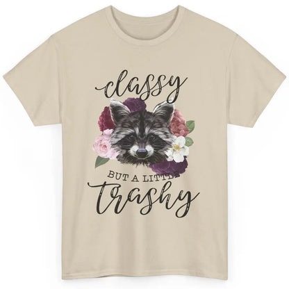 Floral Racoon Classy But A Little Trashy Trash Panda Lovers Classic Unisex T-Shirt