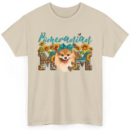 Sunflower Leopard Pomeranian Mom Western Pomeranian Dog Lady Classic Unisex T-Shirt