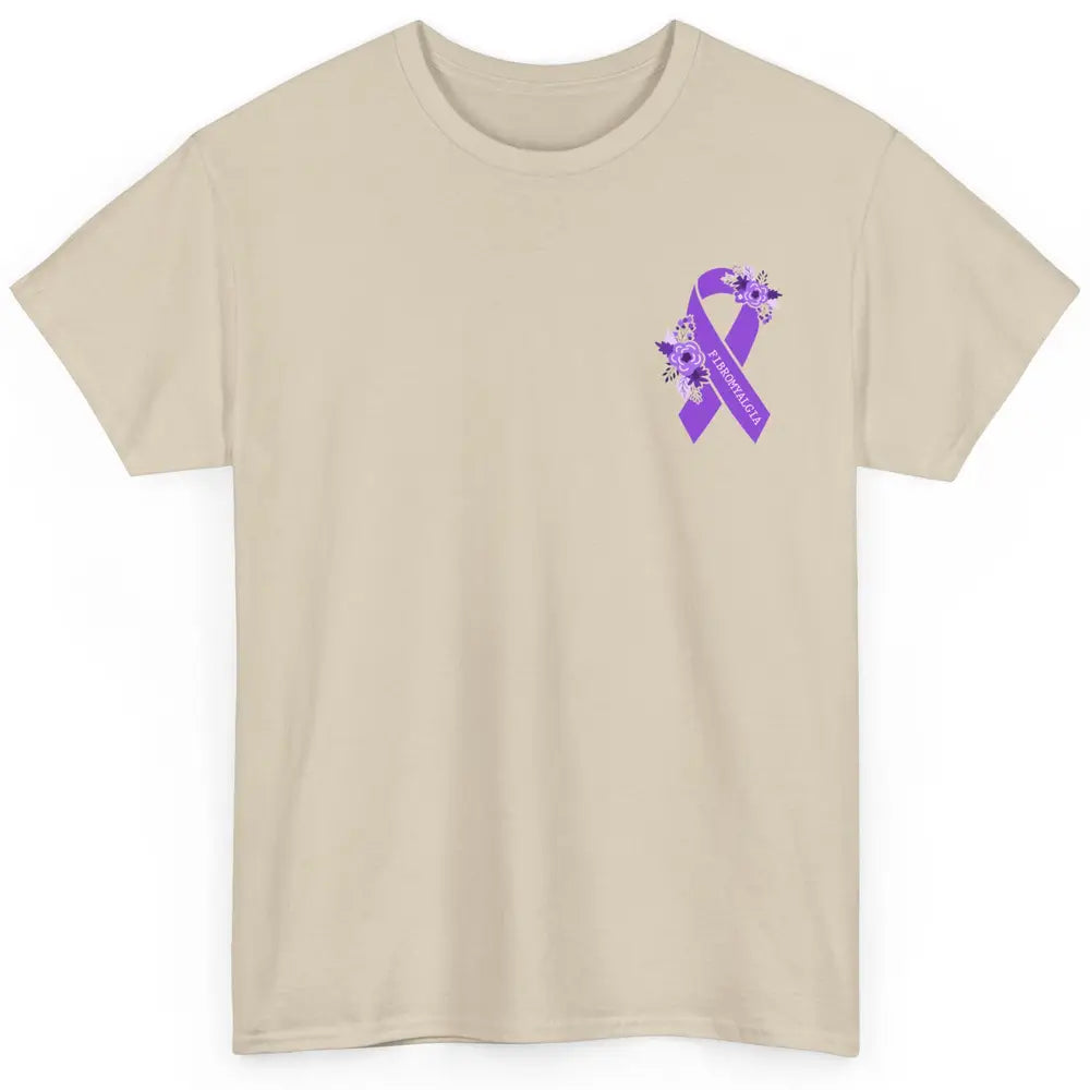 Fibromyalgia Awareness Support Purple Ribbon Pocket Size Classic Unisex T-Shirt