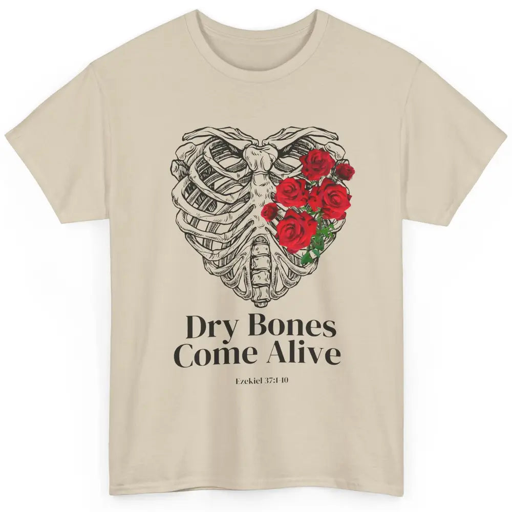 Floral Rib Cage Dry Bones Come Alive Bible Verse Christian Classic Unisex T-Shirt