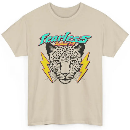 Christian Cheetah Fearless Bible Lightning Bolt Religious Classic Unisex T-Shirt