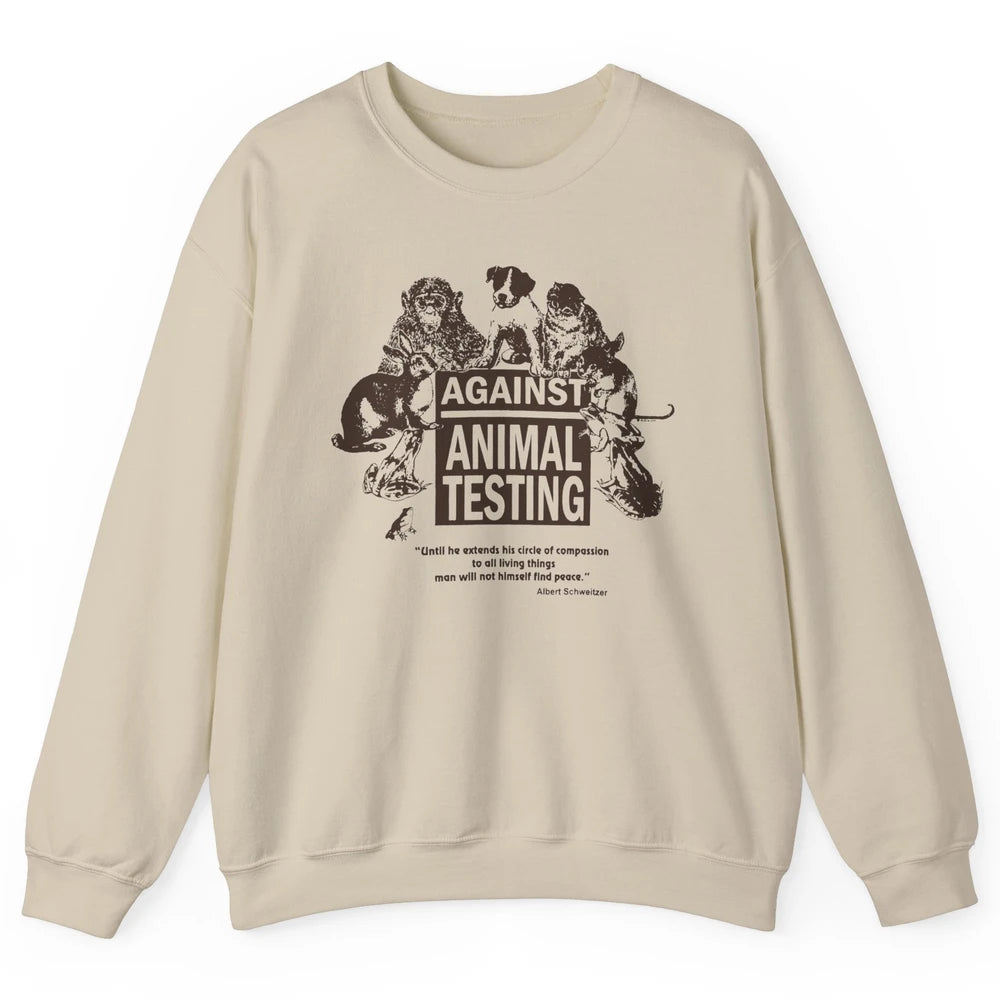 Against Animal Testing Farm Pet Liberation Right Vegan Retro Unisex Crewneck Sweatshirt