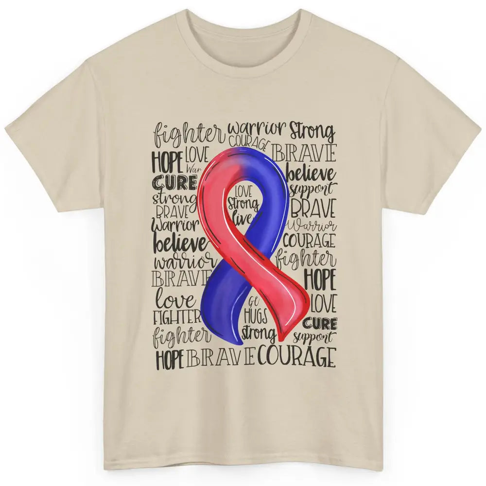 CHD Congenital Heart Disease Awareness Red And Blue Ribbon Classic Unisex T-Shirt