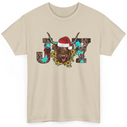 Highland Cow Christmas Joy Heifer Western Country Cowboy Classic Unisex T-Shirt