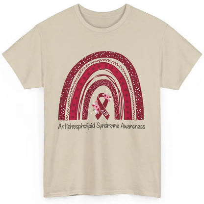 Antiphospholipid Syndrome Awareness APS Burgundy Rainbow Classic Unisex T-Shirt