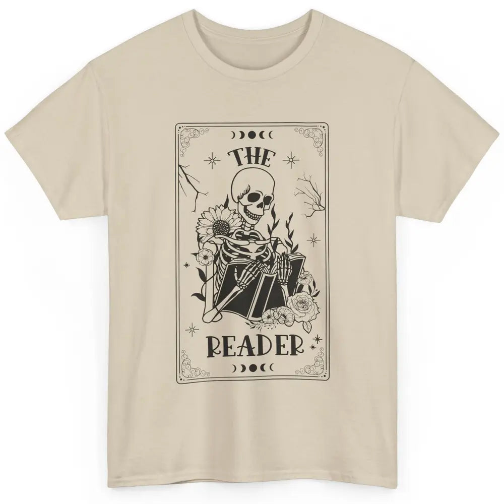 The Reader Skeleton Tarot Card Halloween Reader Book Lovers Classic Unisex T-Shirt