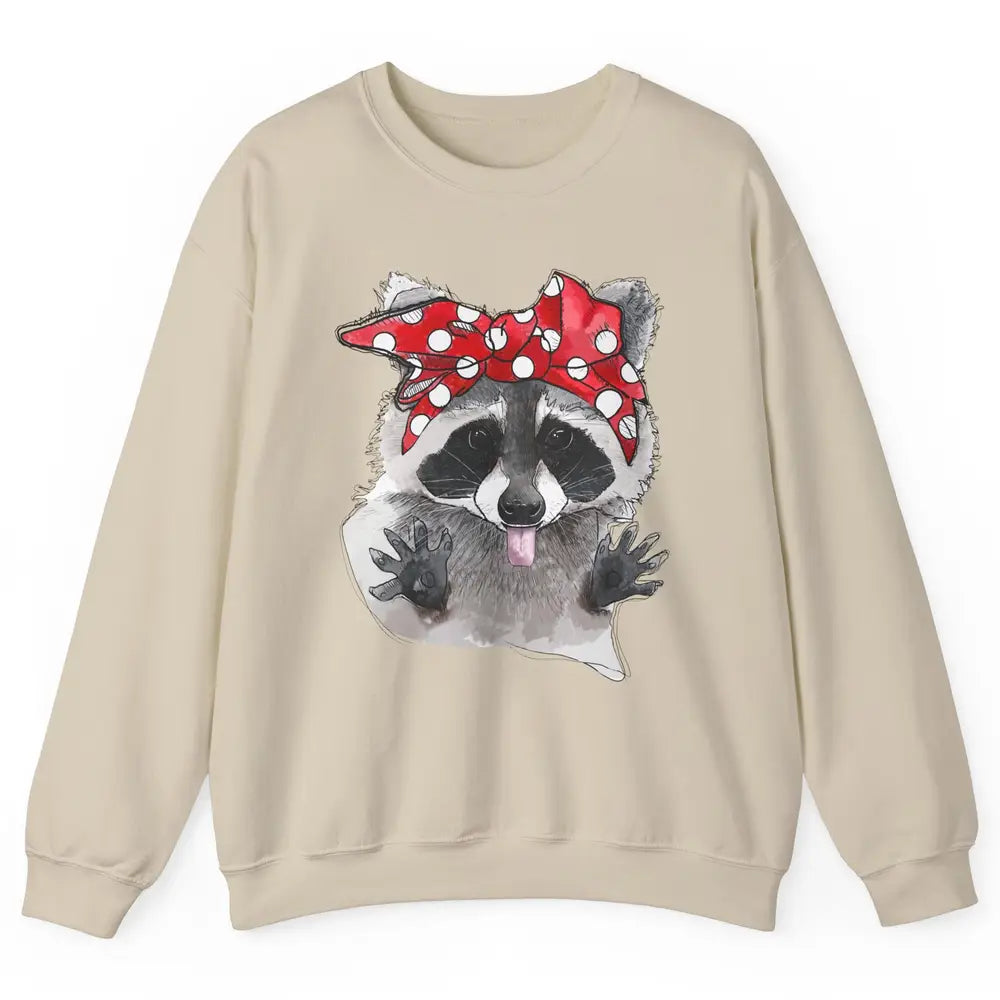 Bandana Racoon Baby Trashed Racoon Panda Lovers Gift Unisex Crewneck Sweatshirt