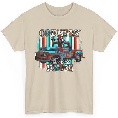 Cowhide Truck Country Roads Take Me Home Gemstone Western Classic Unisex T-Shirt