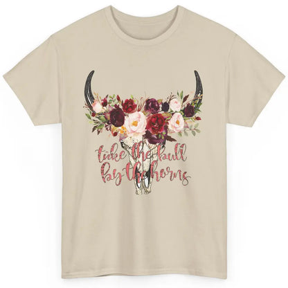 Boho Bull Skull Take The Bull By The Horns Western Country Classic Unisex T-Shirt