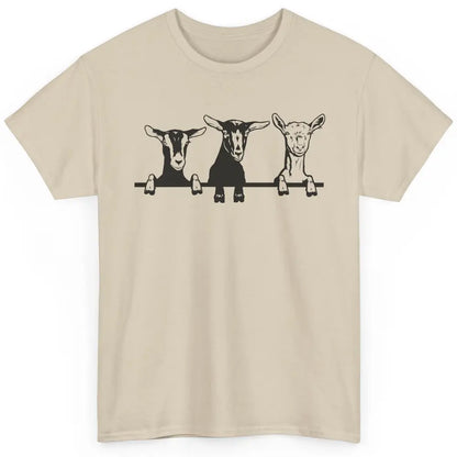 Cute Goats Farm Funny Face Farming Animal Mate Woman Men Classic Unisex T-Shirt