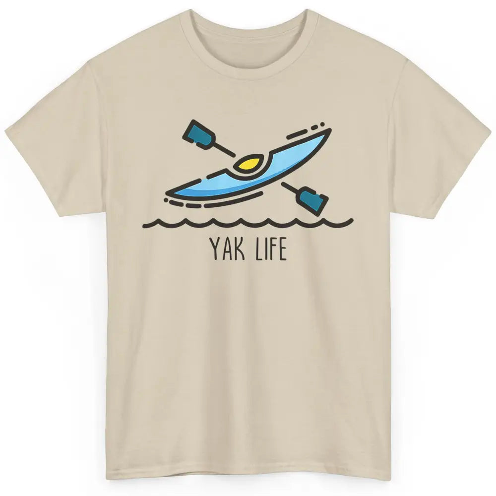 Yak Life Sunset Kayak Kayaking Retro 70s Paddling Outdoor Classic Unisex T-Shirt