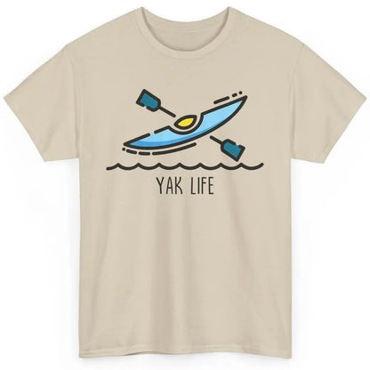 Yak Life Sunset Kayak Kayaking Retro 70s Paddling Outdoor Classic Unisex T-Shirt