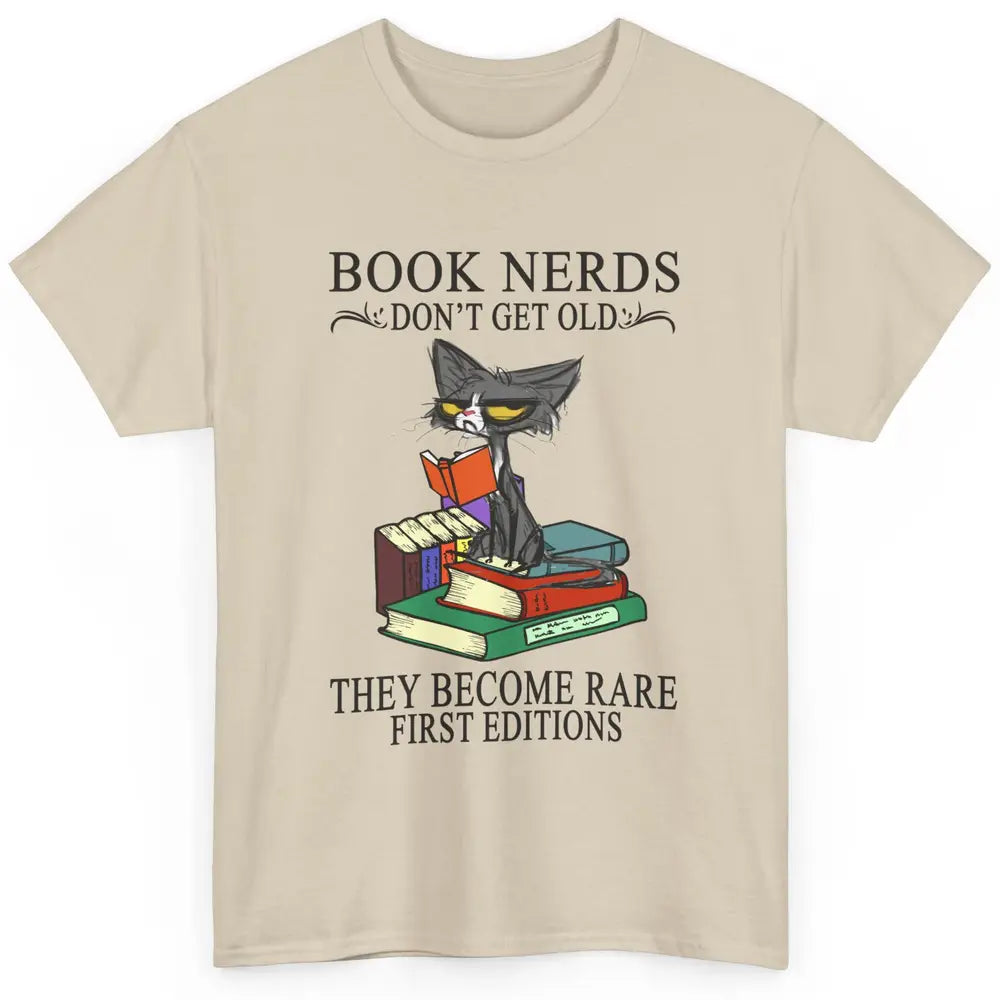 Cat Book Nerds Don't Get Old They Become Rare Reading Lovers Classic Unisex T-Shirt