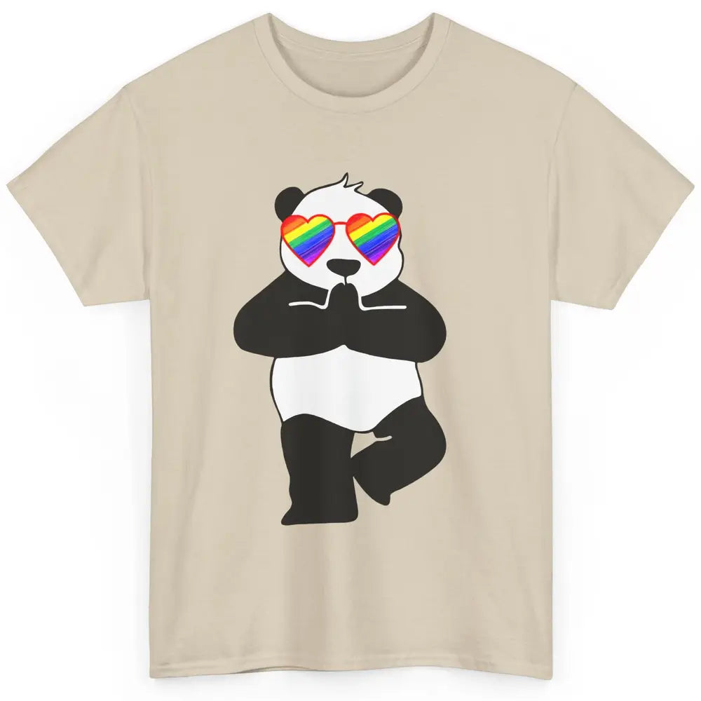 Yoga Panda LGBT Gay Pride Month Rainbow Sunglasses Love Classic Unisex T-Shirt