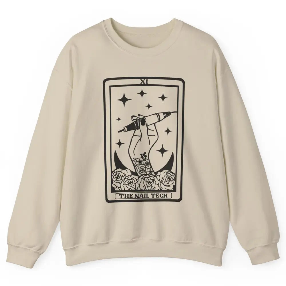 The Nail Tech Tarot Card Beautician Nail Boss Cosmetology Unisex Crewneck Sweatshirt