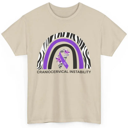 Craniocervical Instability CCI Awareness Purple Zebra Ribbon Classic Unisex T-Shirt