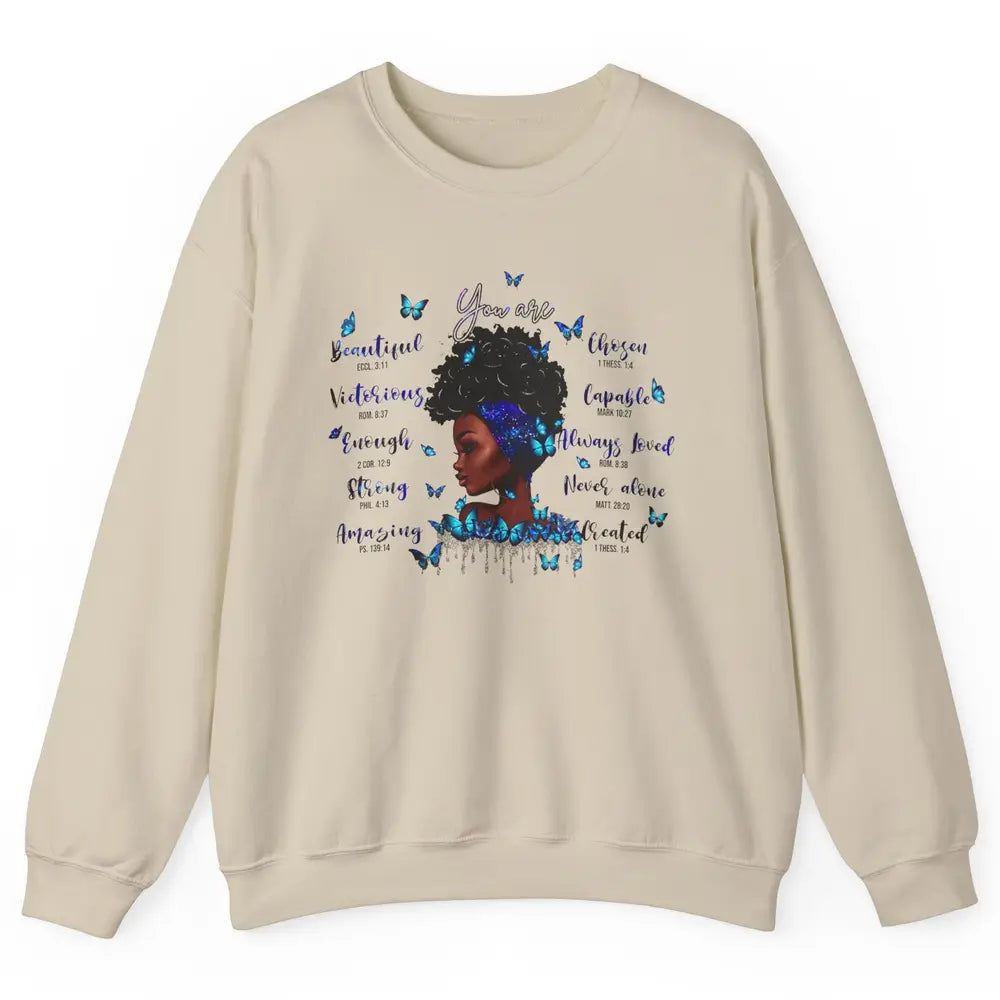 Black Girl God Says I Am Afro Woman Christian Religious Gift Unisex Crewneck Sweatshirt