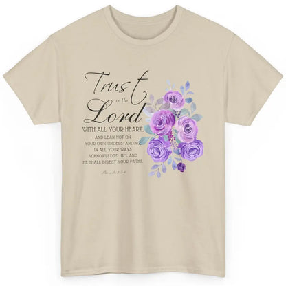 Floral Christian Trust In The Lord With All Heart Religious Classic Unisex T-Shirt