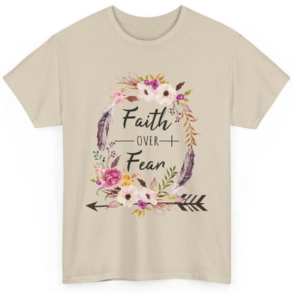 Floral Faith Over Fear Christian Religious Motivational Classic Unisex T-Shirt