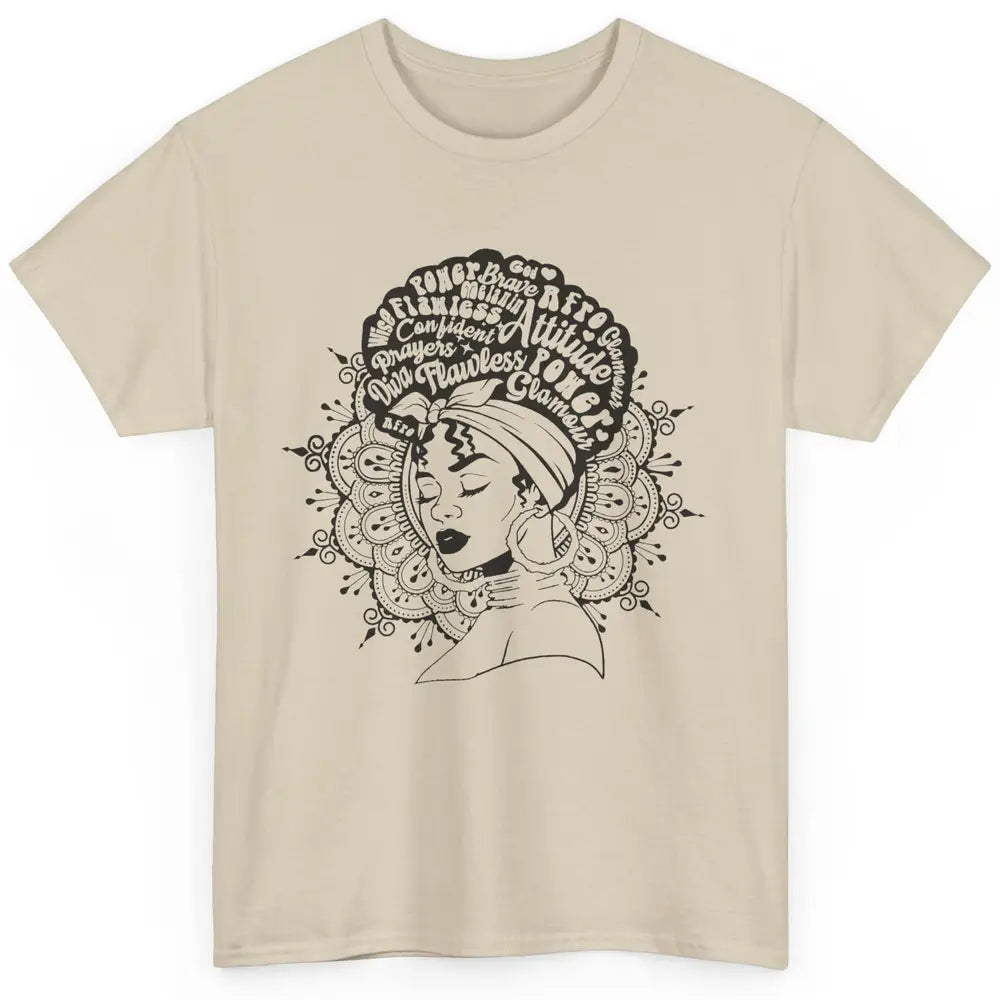 Afro Melanin Woman Turban Hair Quotes African American Woman Classic Unisex T-Shirt