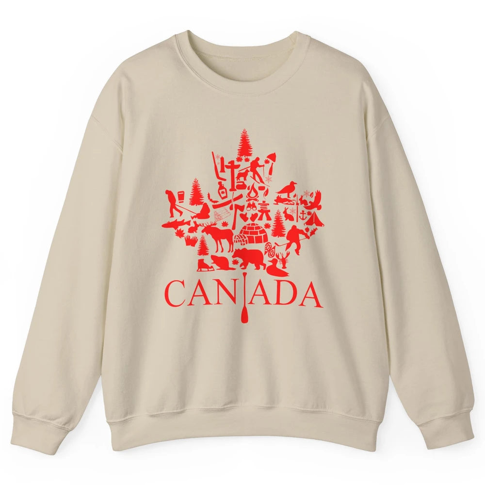 Canada Maple Leaf Canadian Symbols Canadian Root Gift Unisex Crewneck Sweatshirt