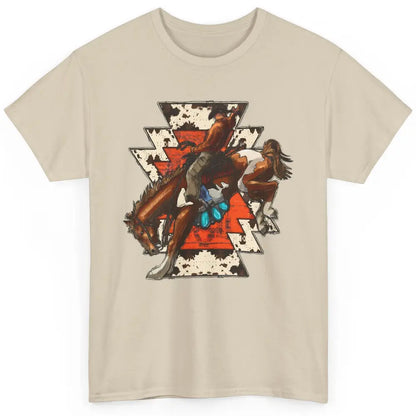 Aztec Cowhide Rodeo Hold Your Horses Cowboy Western Gemstone Classic Unisex T-Shirt