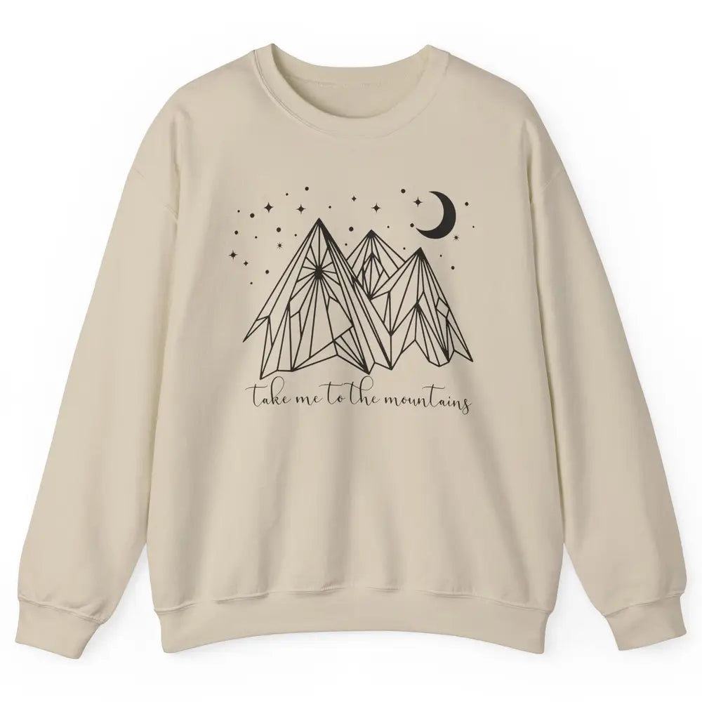 Take Me to the Mountains Boho Hiking Camping Outdoor Gift Unisex Crewneck Sweatshirt