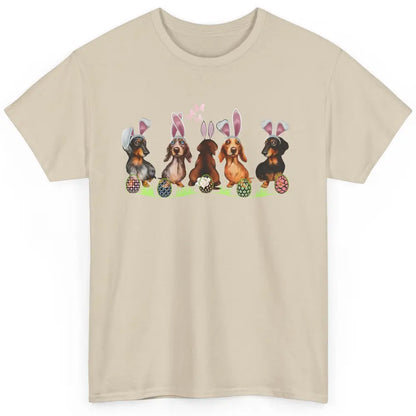 Easter Dachshund With Bunny Ears Cute Dachshund Easter Eggs Classic Unisex T-Shirt