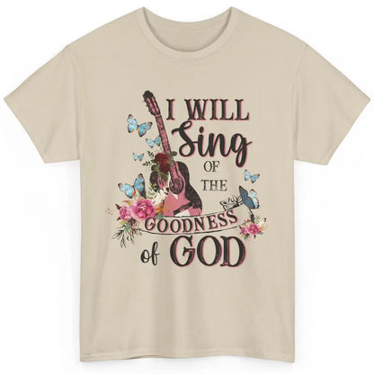 Floral Guitar Christian Sing In The Goodness Of God Bible Classic Unisex T-Shirt