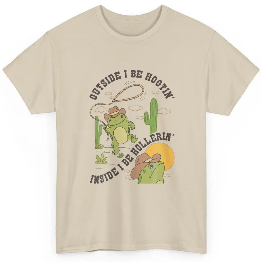 Cute Frog Outside Cowboy Howdy Rodeo Western Country Frog Classic Unisex T-Shirt