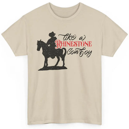 Cowboy Riding Horse Rhinestone Cowboy Western Country Gift Classic Unisex T-Shirt