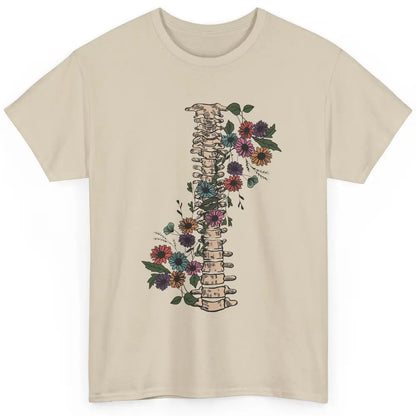 Floral Spine Anatomy Botanical Spine Ankylosing Spondylitis Classic Unisex T-Shirt