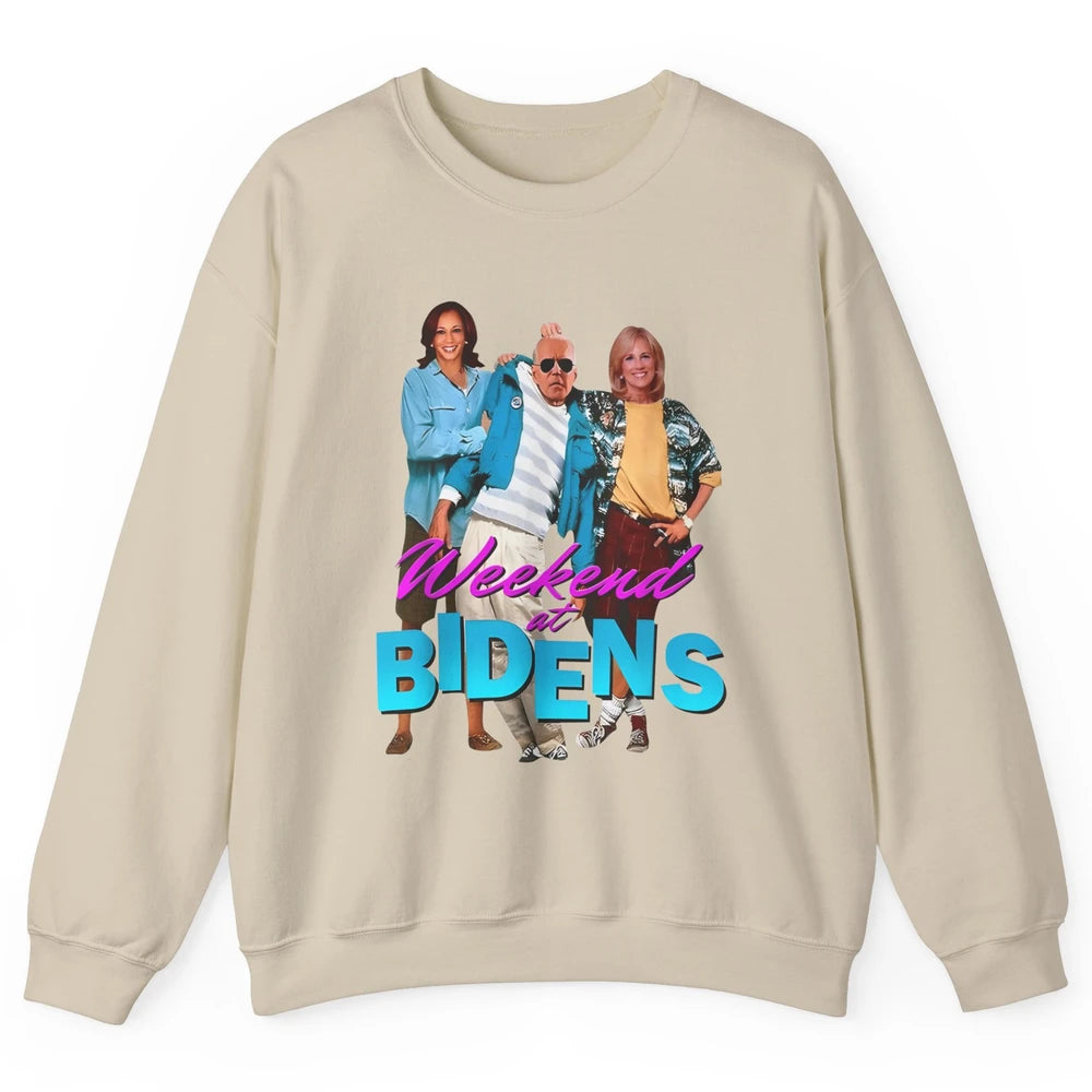 Weekend At Biden's Funny Joe Biden Anti Liberals Anti Biden Unisex Crewneck Sweatshirt