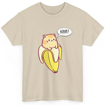 Cute Bananya Banana Orange Cat Kawaii Humor Kitten Mom Life Classic Unisex T-Shirt